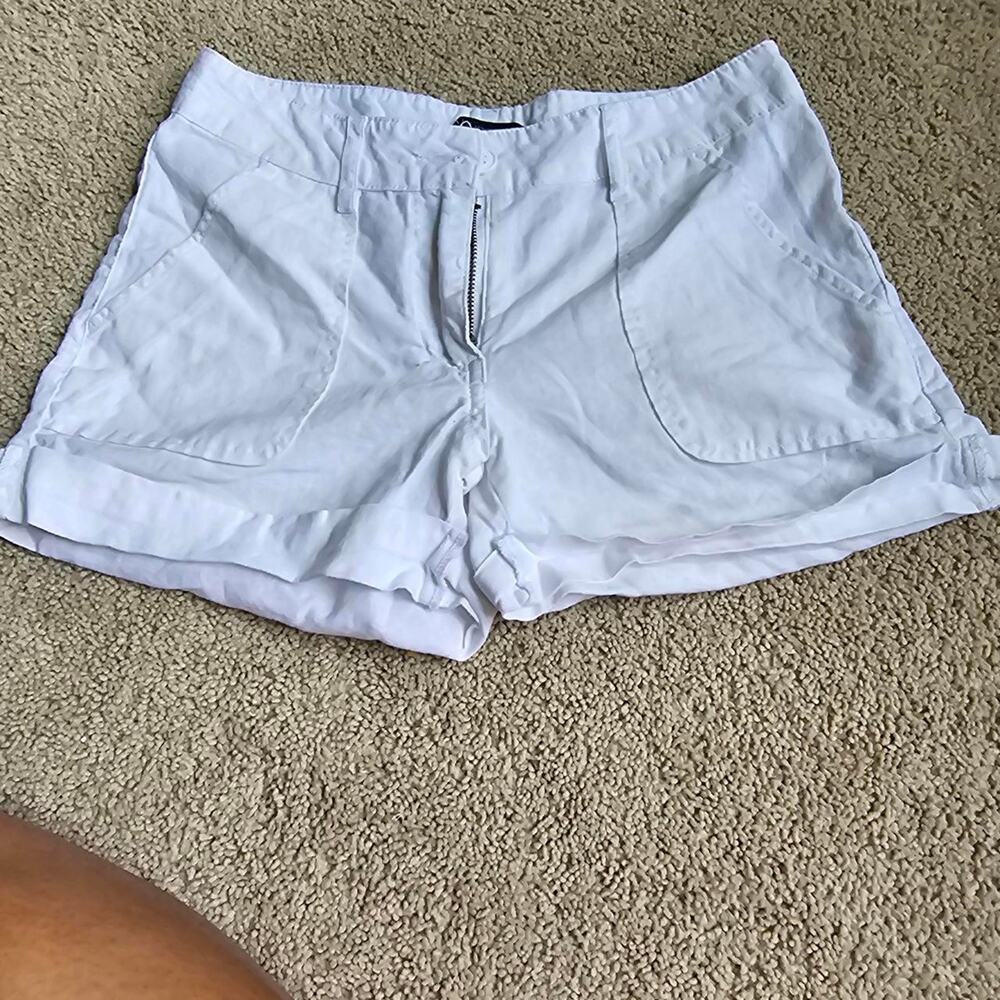 Armani exchange white linen shorts